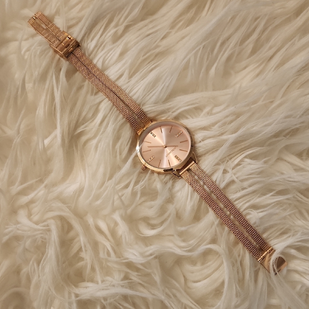 Laura Ashley Rose Gold Mesh Strap Watch